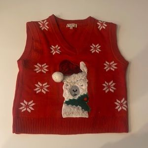 Poof, Medium Christmas sweater vest with Christmas sheep
